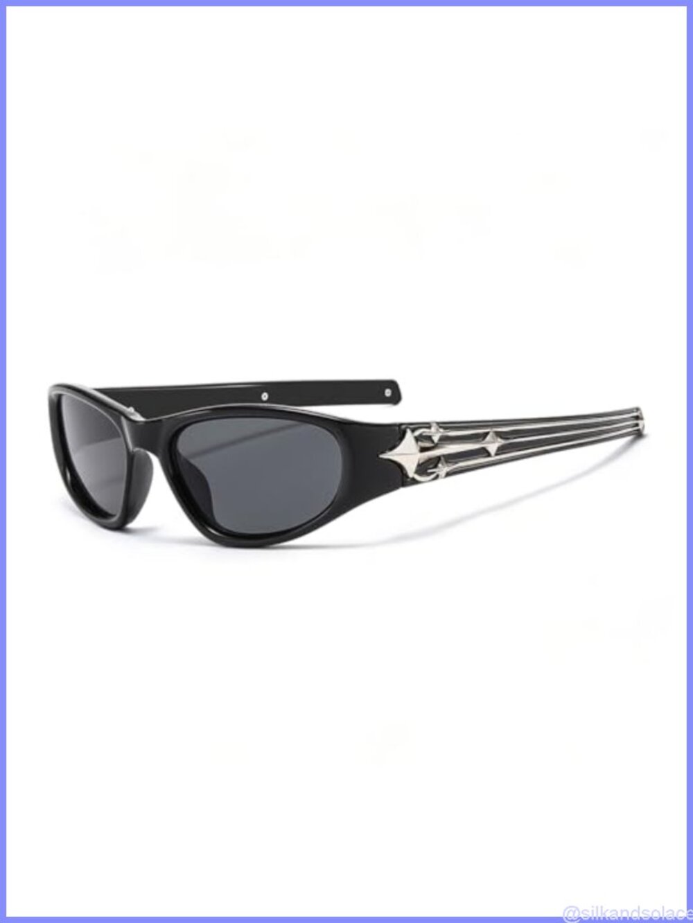Y2K Star Wrap Around Sunglasses UV400 Full Frame Narrow Fit Rave Festival